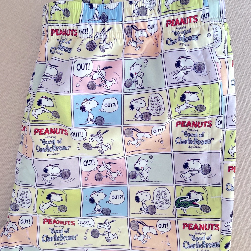 NWOT Unisex Lacoste x Peanuts Light Print Tracksuit Pants Small snoopy.
